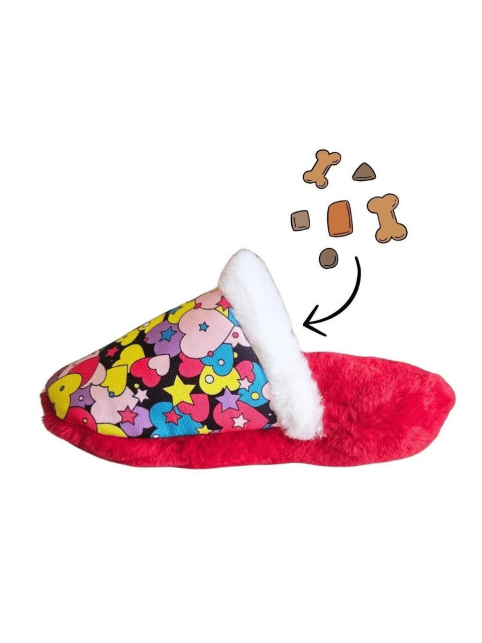 Jucărie pentru câini, Paws &amp; Whiskers, Havhav 1012, 100% MATERIAL TEXTIL PLUȘOS, Rosu/Alb - imagine 3